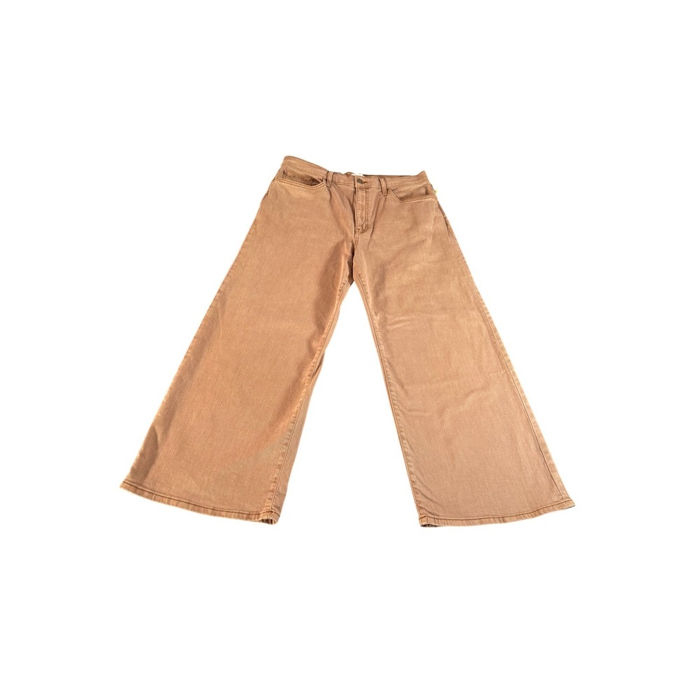 Hudson Womens Jolene Wide Leg Flared Jeans Ginger Khaki Tan High Rise SZ 32